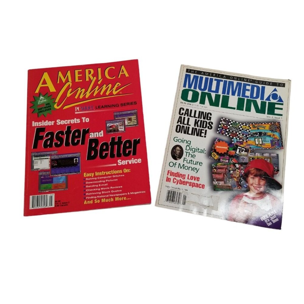 America Online PC Learning 1997 VOL 3 ISSUE 5 & Multimedia Online Magazine 1996